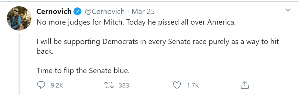 Twitter Ratio Rankings Update: Cernovich Flip-Flops