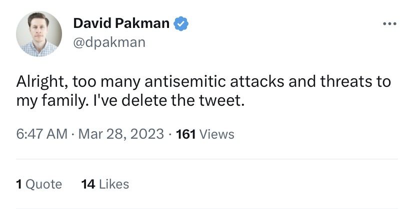Pakman announces that the controversial tweet has been deleted.